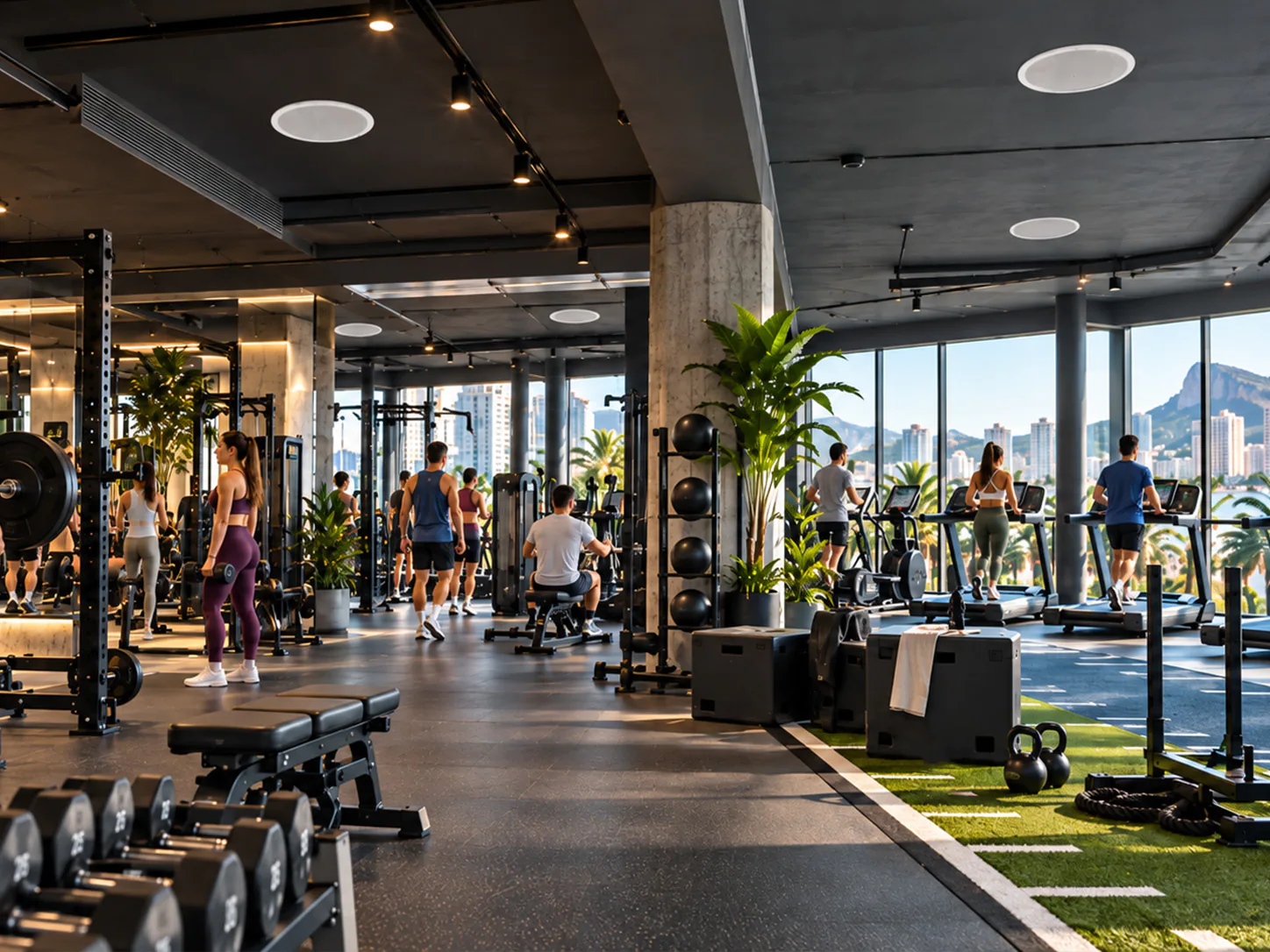 Sistema de sonido en un gimnasio